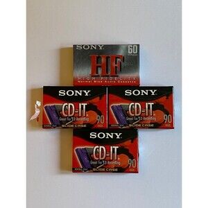 3 Sony CD-IT Blank Audio Cassette Tapes 90 Minute Plus 1 HF 60